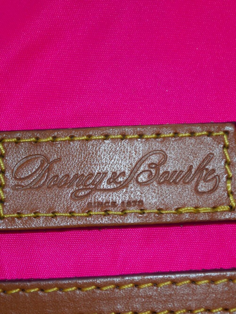 Dooney& Bourke “Nylon Editor’s Tote” in Orange with Leather Trim and Pink Lining - Picture 10 of 10